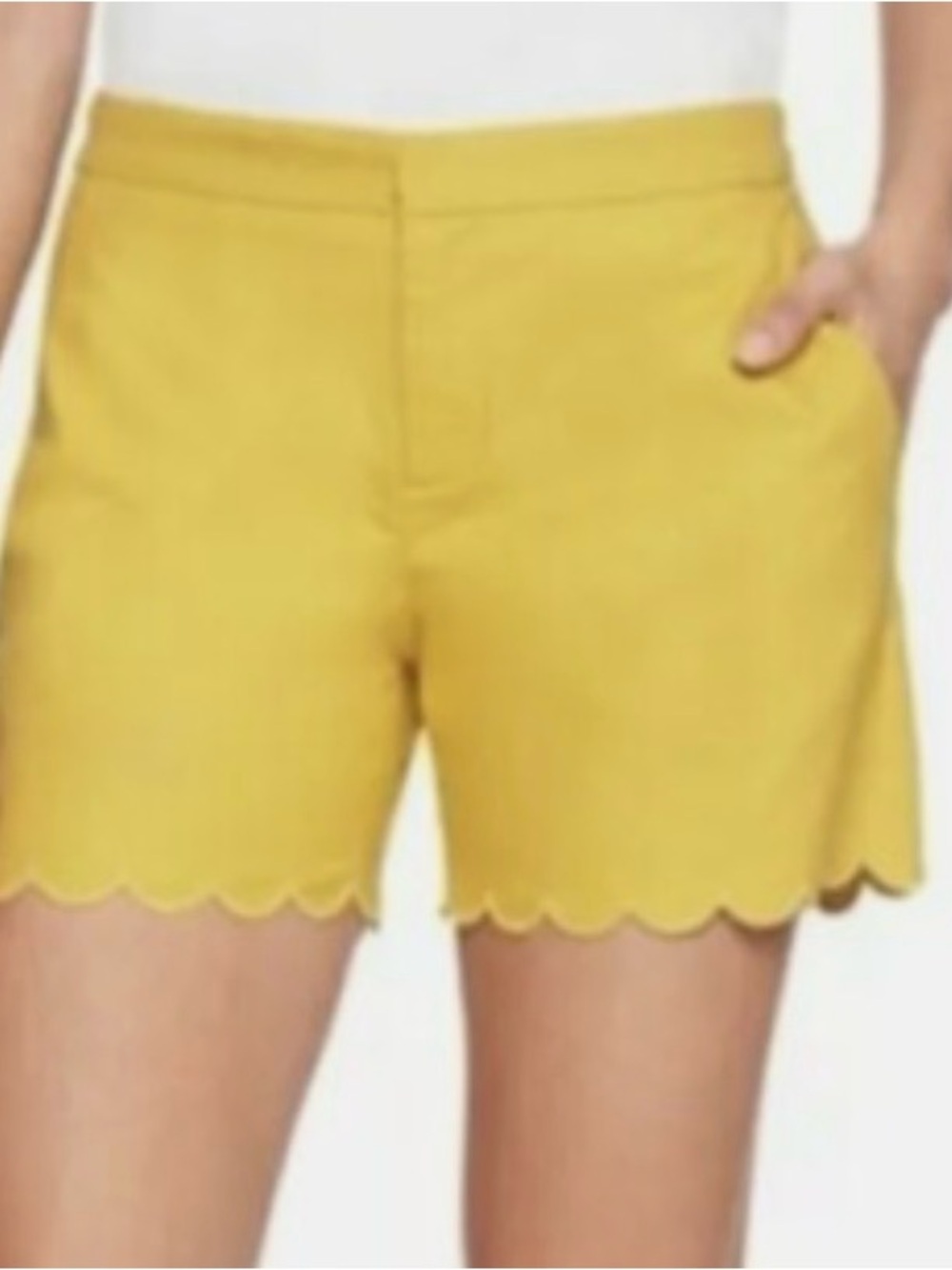 Banana Republic linen shorts scalloped edge shorts yellow size 6